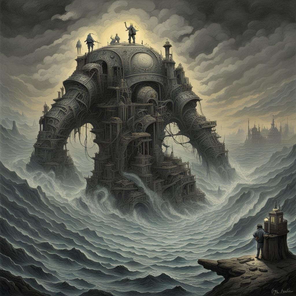 AI Apocalypse: Water Depletion in Doré Style