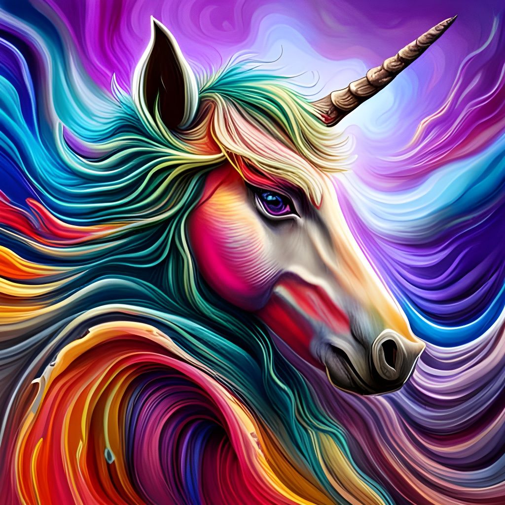 Majestic Unicorn in Hyper-Detailed Graffiti Art