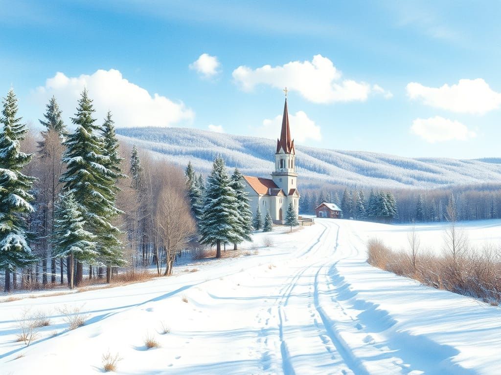 Winter Wonderland in Classic Watercolor Style