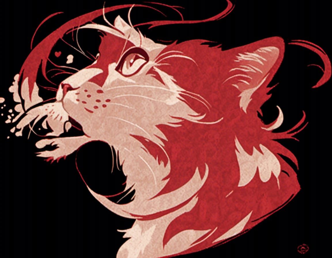 Freckled Red Cat Portrait in Artgerm Style