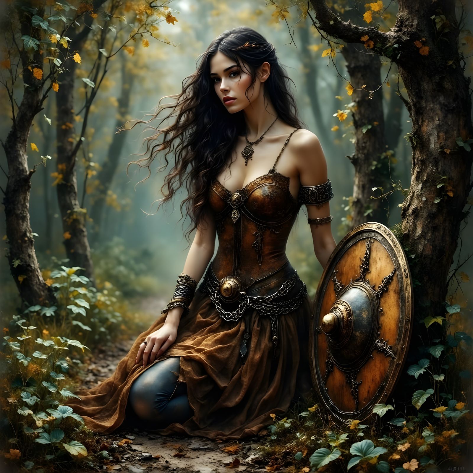 Norse Goddess of Protection in a Woodland Realm