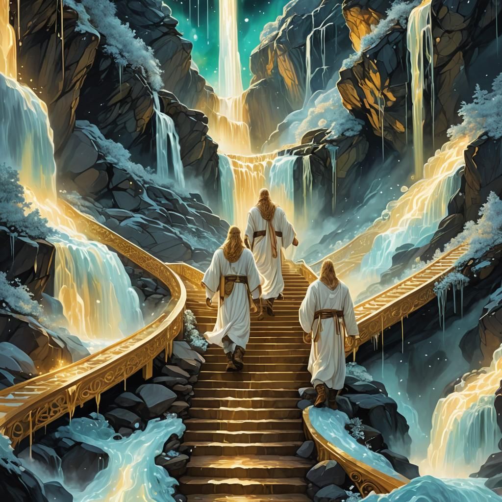 Vikings Ascend to Heaven in Cosmic Shamanic Art