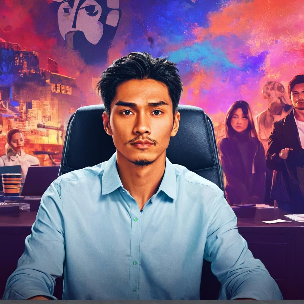 Anime Portrait of Confident CEO in Office