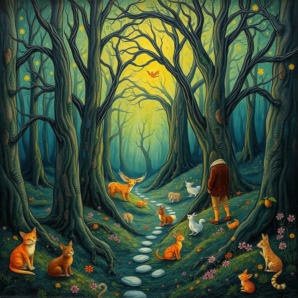 Enchanted Forest: Impasto Painting with Talking Animals