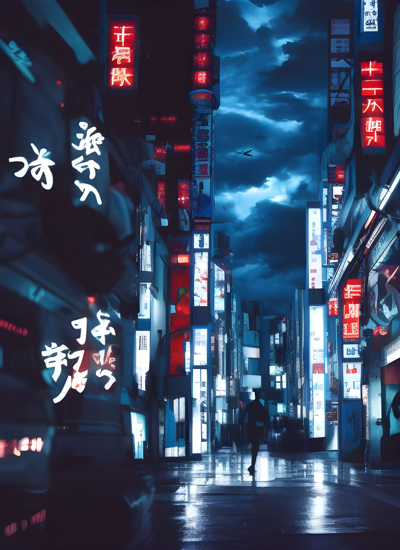 Asuka Kazama in Cyberpunk Tokyo at Night