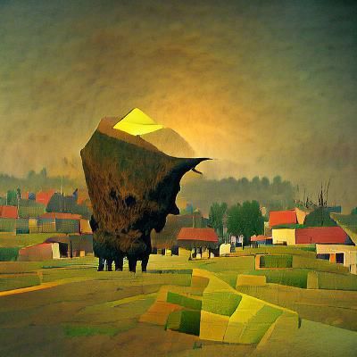 18th Century Low Poly Landscape in Beksiński Style