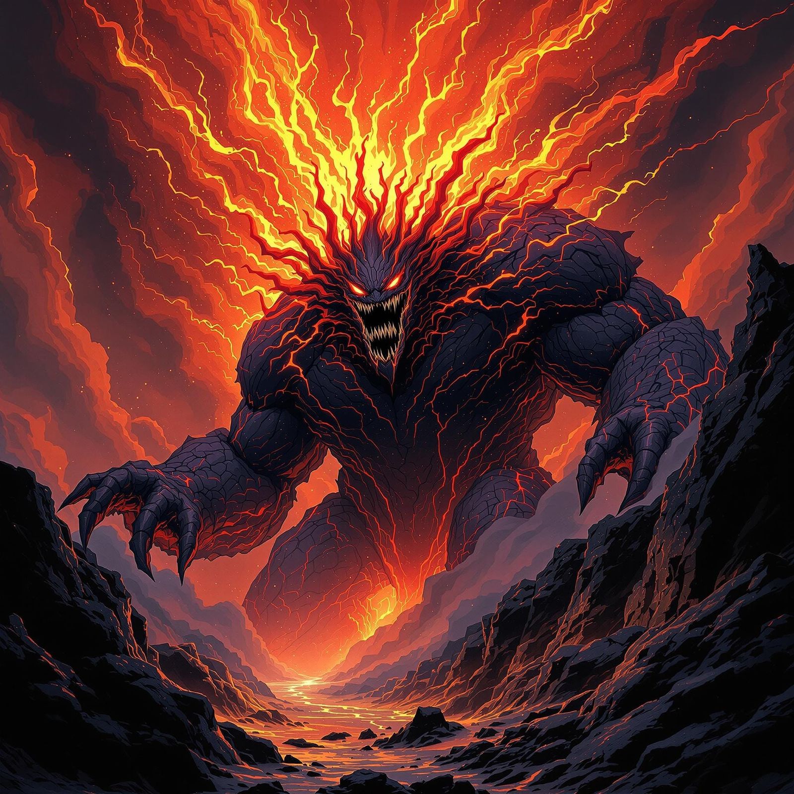 Colossal Dark Fantasy Entity of Earth and Chaos