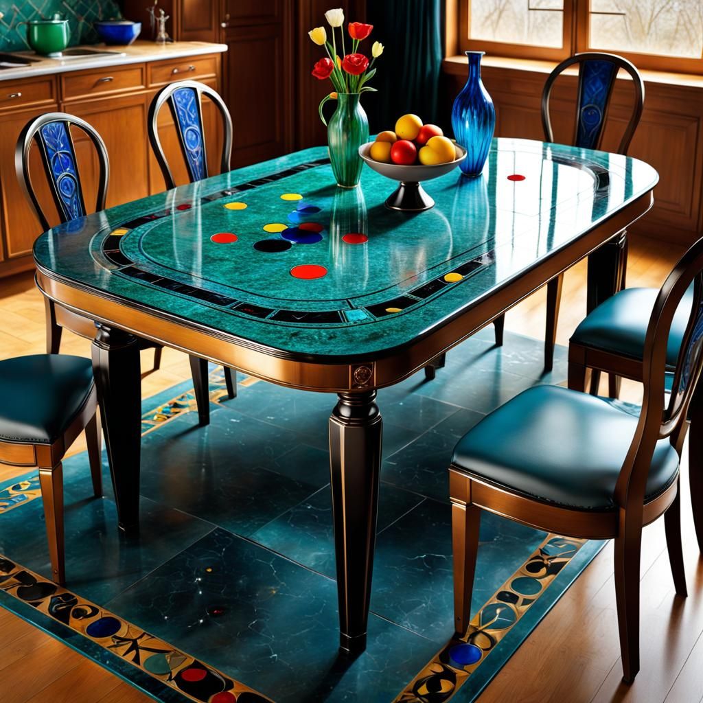 Kitchen Table in Art Deco Style