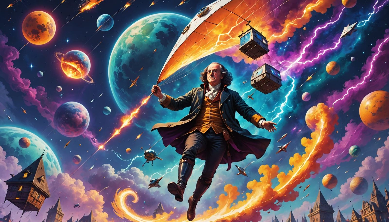 Benjamin Franklin Secret Agent in Sci-Fi Tea Nebula Adventur...