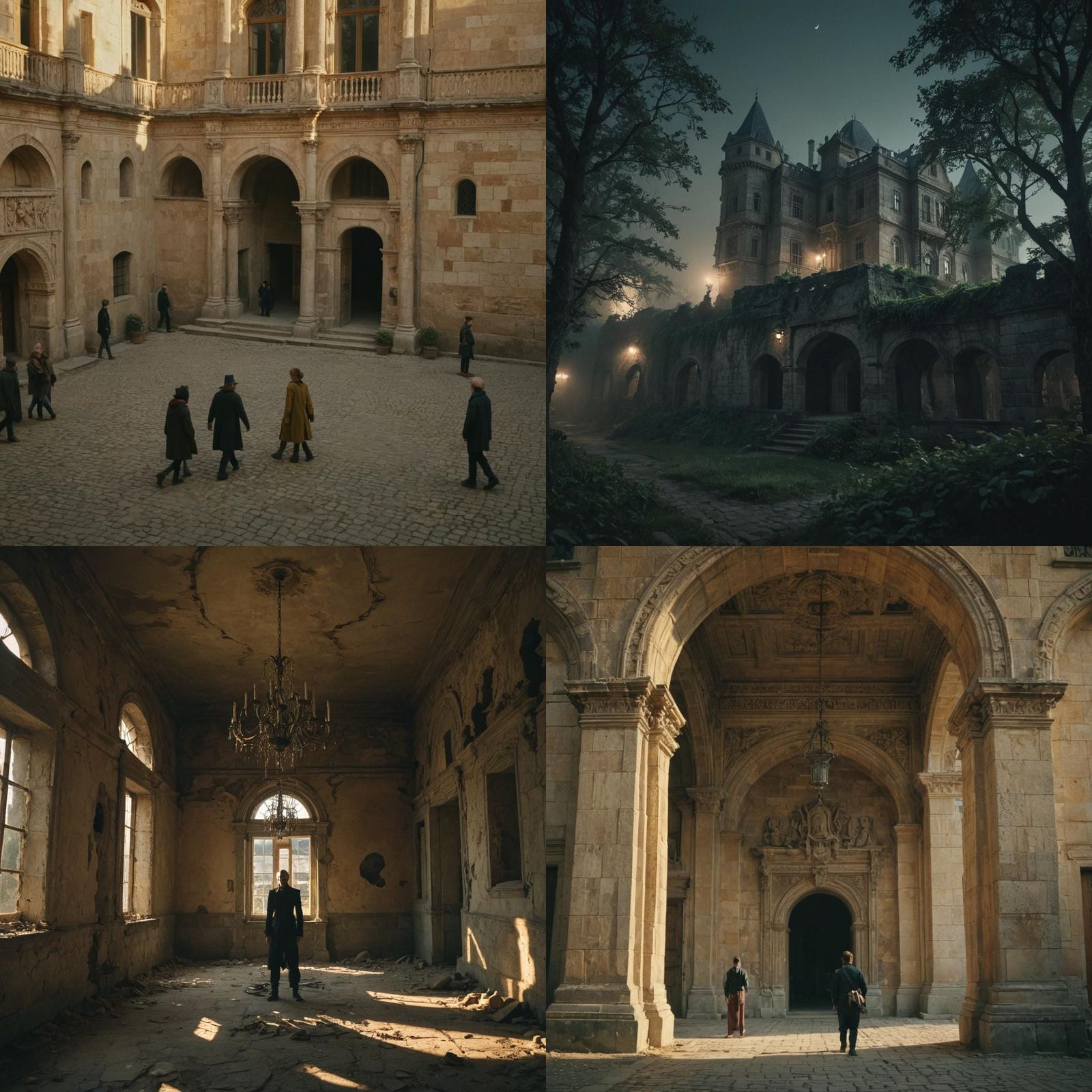 Dramatic Old Palace Cinematic Film Still