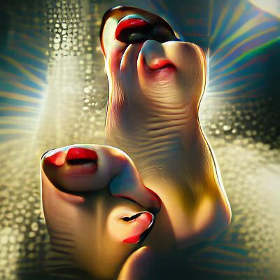 Surreal Film Noir Foot with Volumetric Lighting