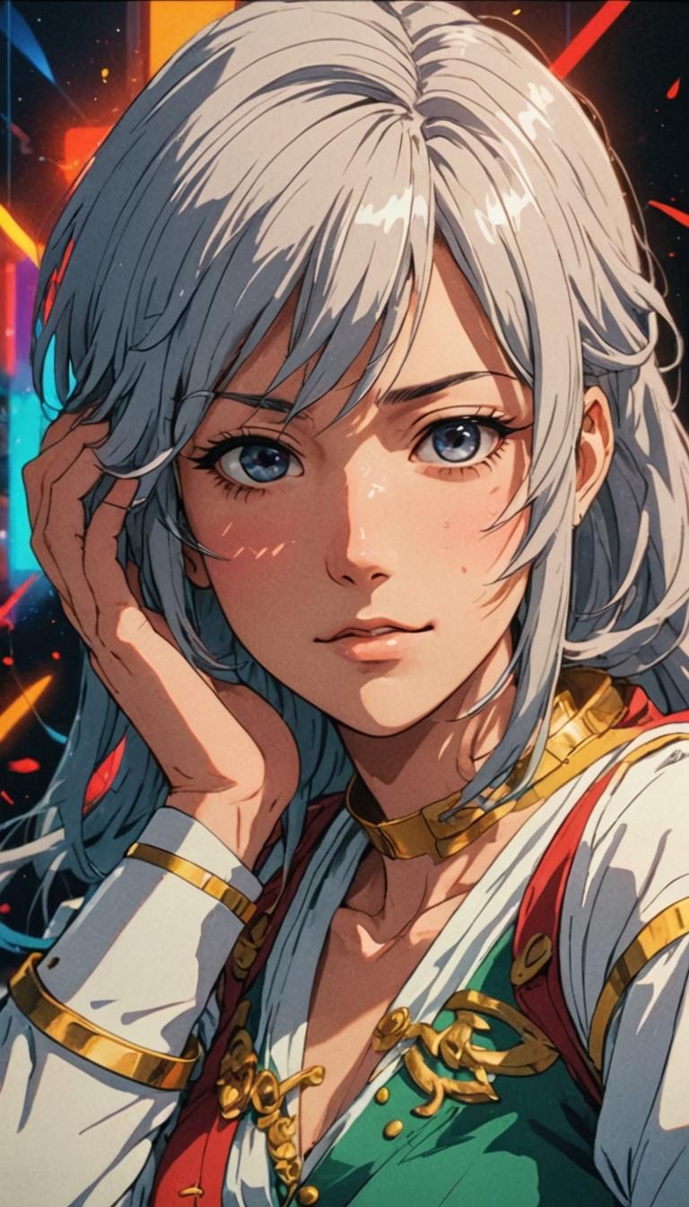 Anime Style Woman in Deep Color