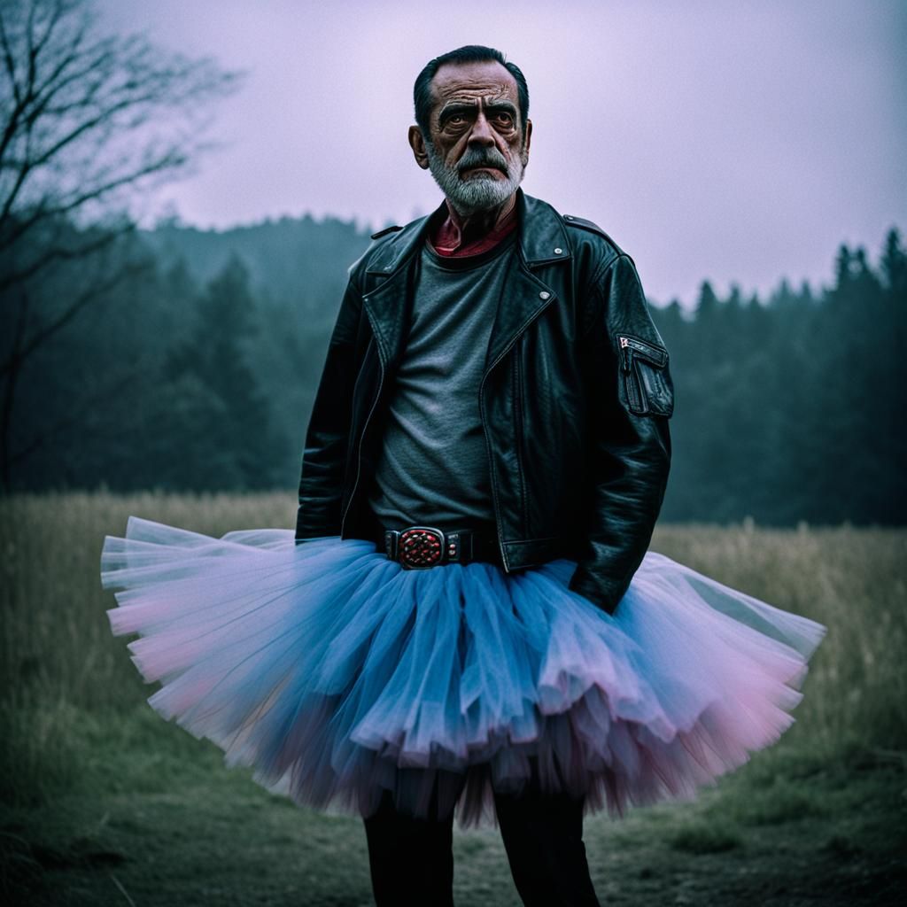 Negan in a Tutu: Cinematic Film Still
