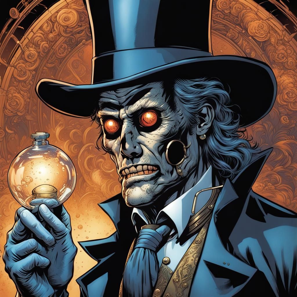 Plague Doctor with Wheel of Fortune Comic Art