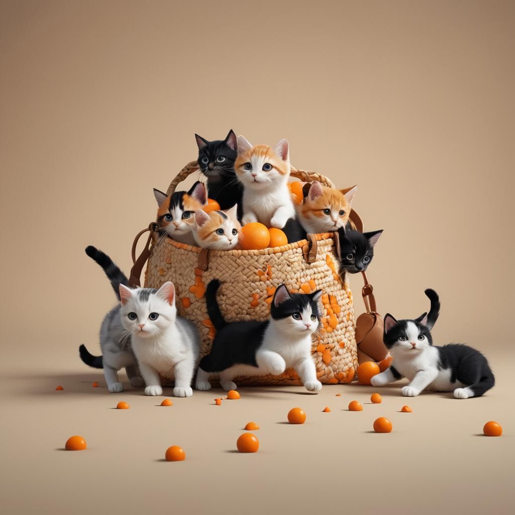 Kittens Escape: 3D Digital Art by Pixar and Disney