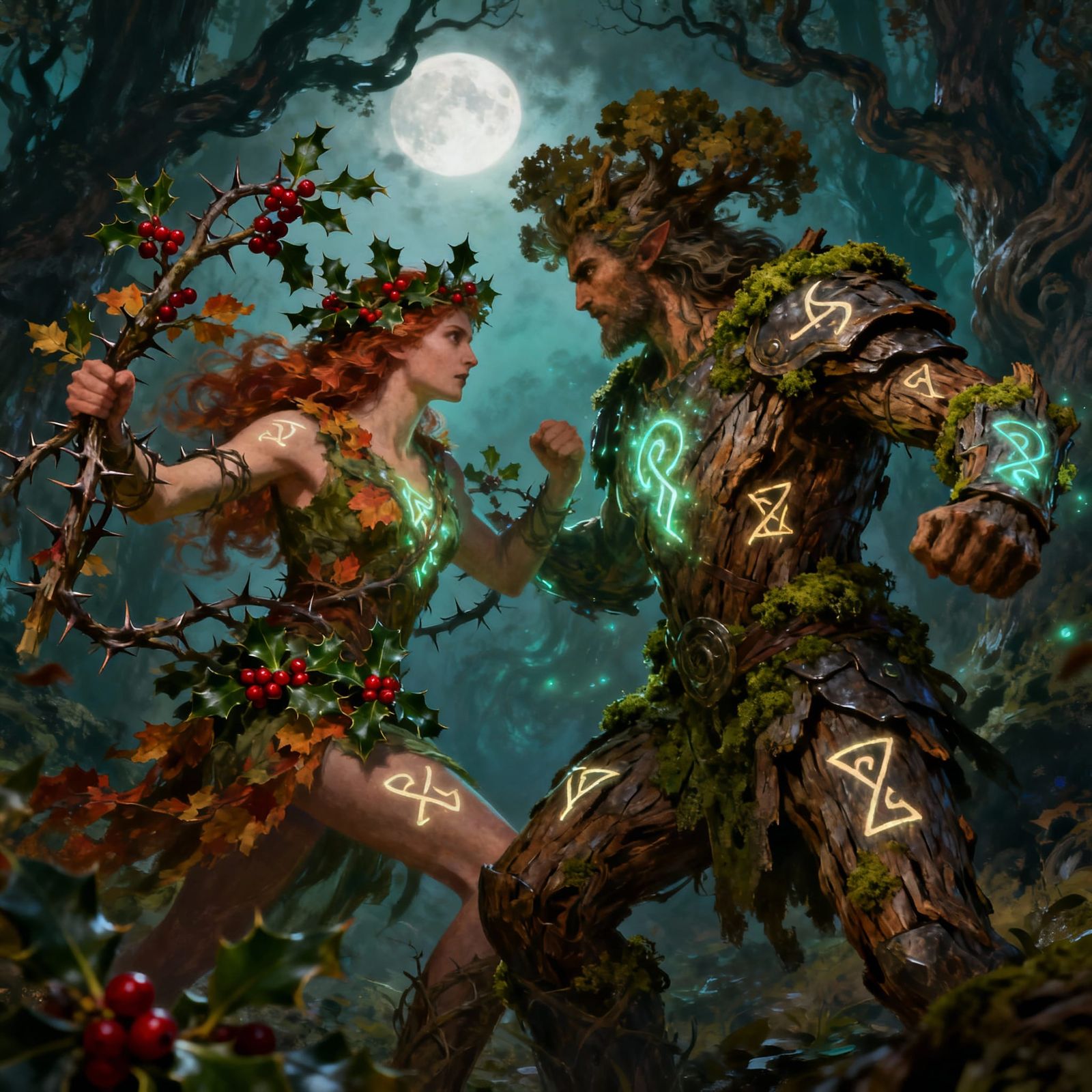 Epic Fantasy Battle: Holly King vs Oak King