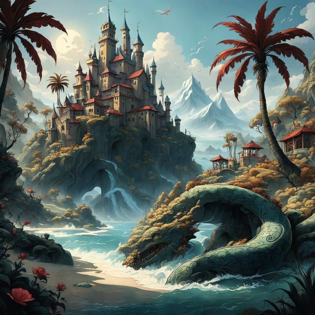 Whimsical Disney Treasure Map in Aged Parchment Style