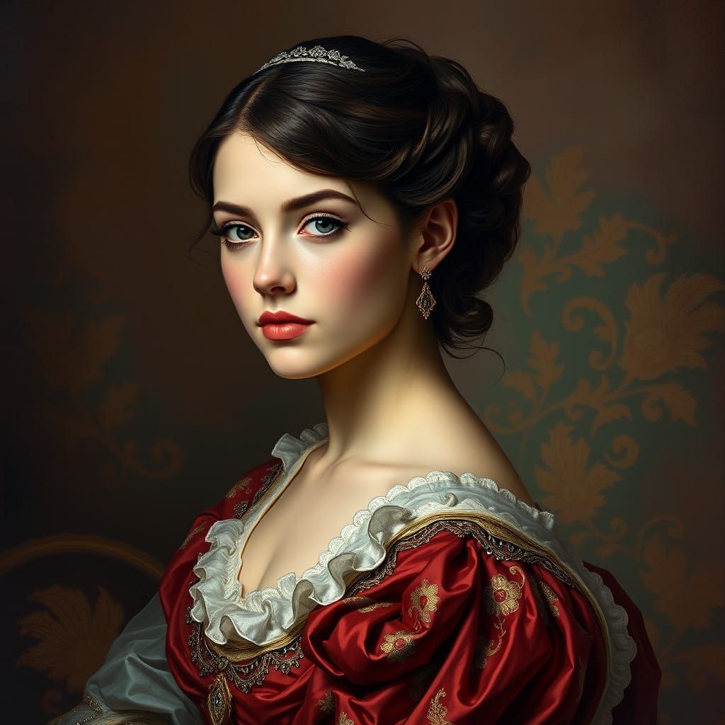 Timeless Classical Beauty in Vibrant, Realistic Style
