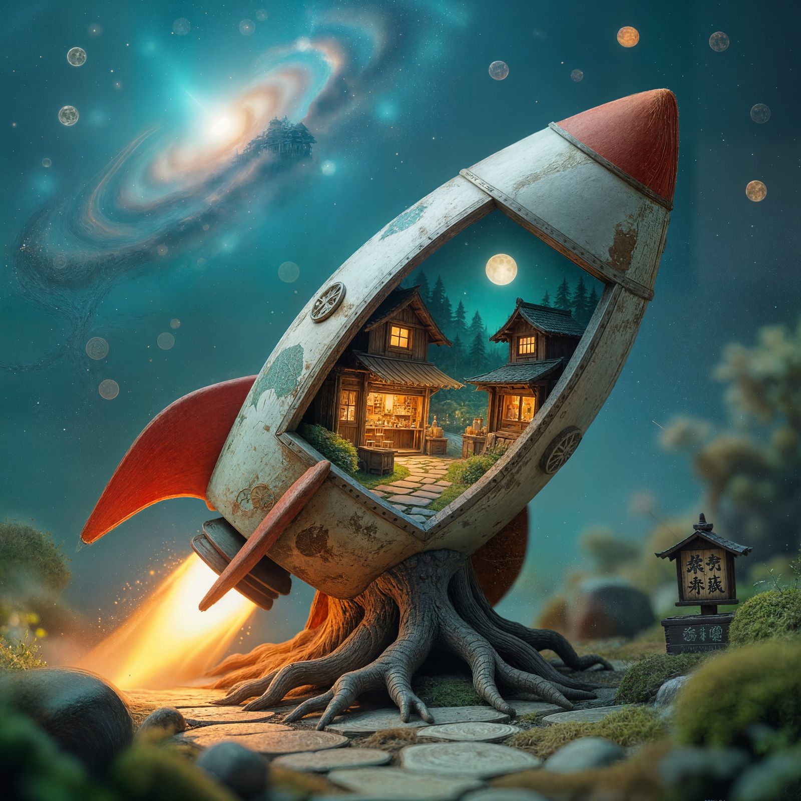 Wabi-Sabi Market in Escher Rocket Ship