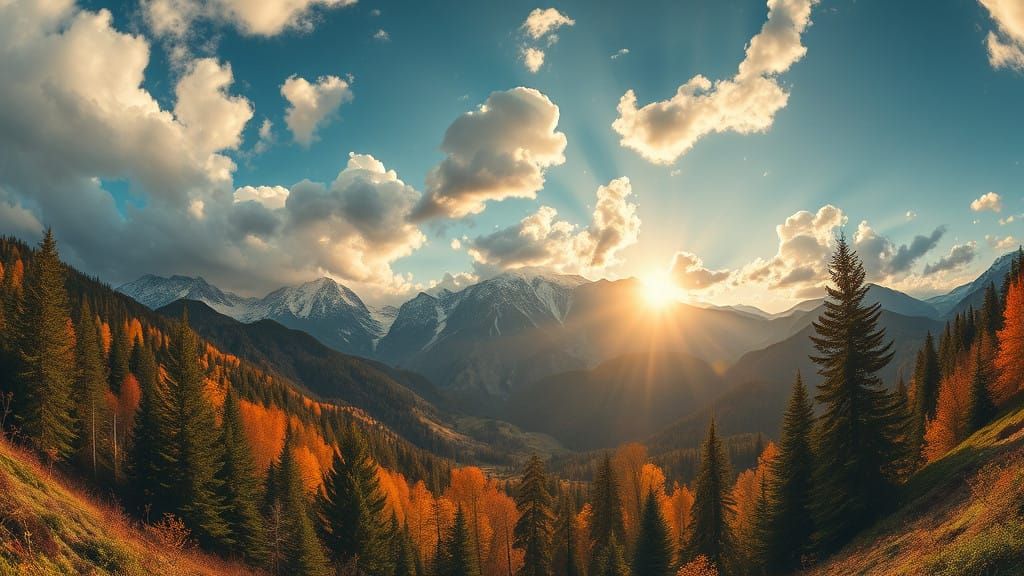 Whirling Nature Scene in Vibrant Aesthetic