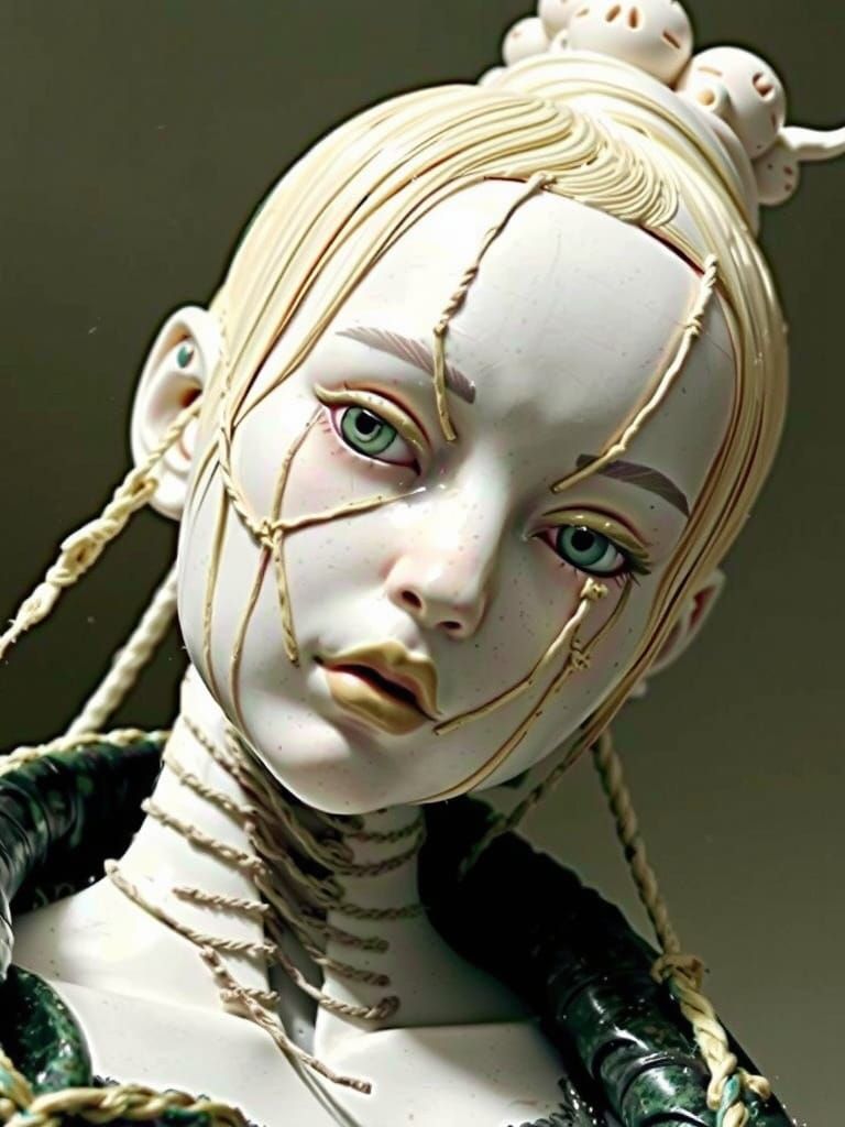 Elegant Gothic Doll in Porcelain