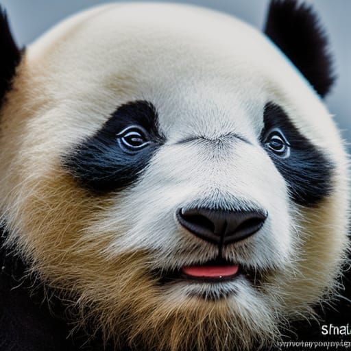 Cute Panda Portrait with Bokeh
