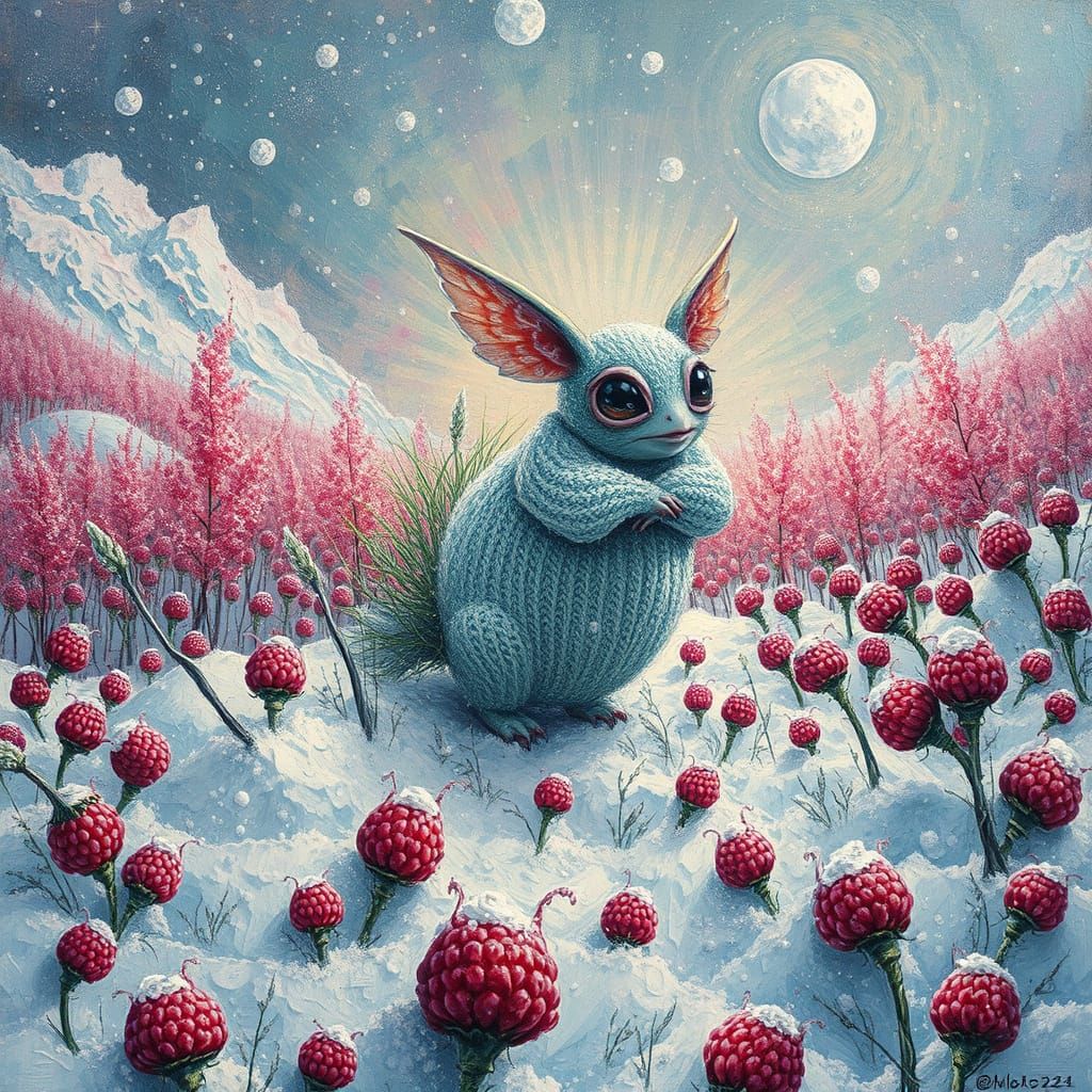 Dreamlike Surrealism of Flying Grass in Snowy Avalanche