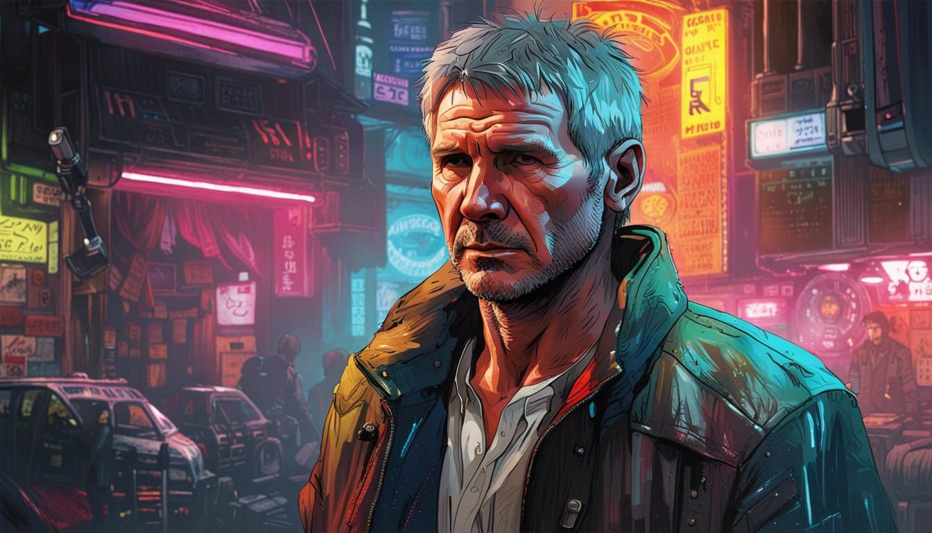 Harrison Ford as Blade Runner Portrait