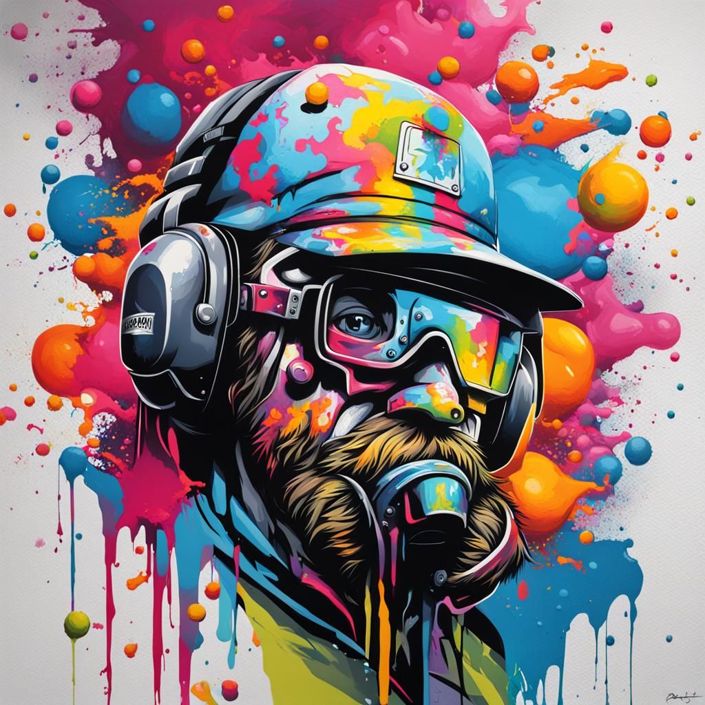 Colorful Parrot Graffiti Art in Street Style