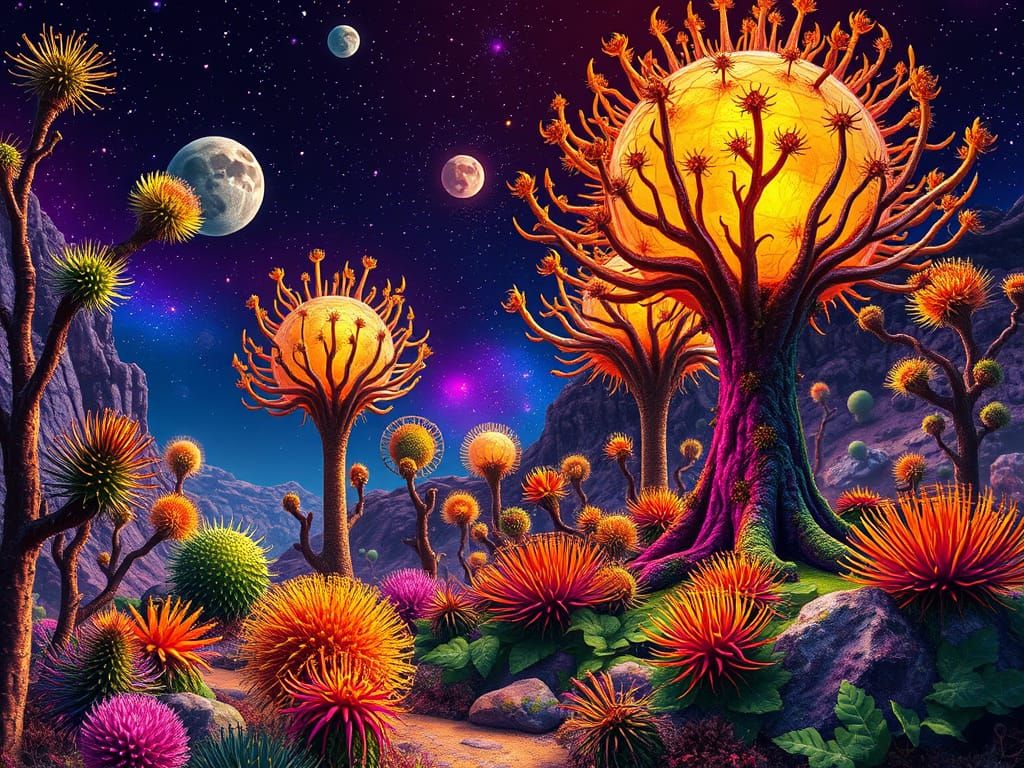 Vibrant Teslapunk Colony in Deep Space