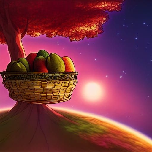 Cosmic Fruit Basket: Anime-Inspired Visual