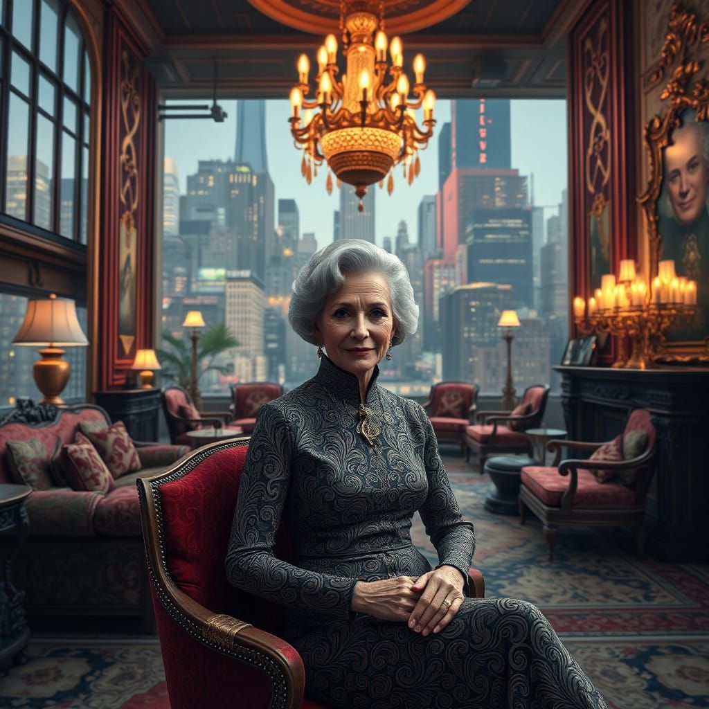 Elegant Woman in Lavish 1920s Manhattan Apartment