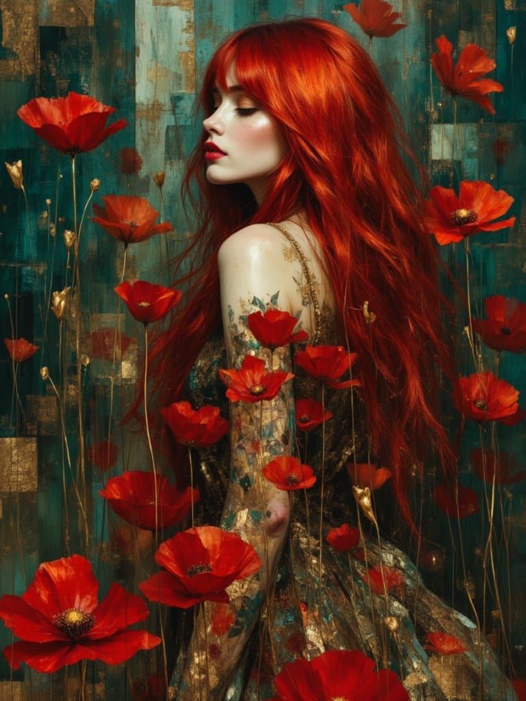 Beautiful Woman in Retro Fantasy Art