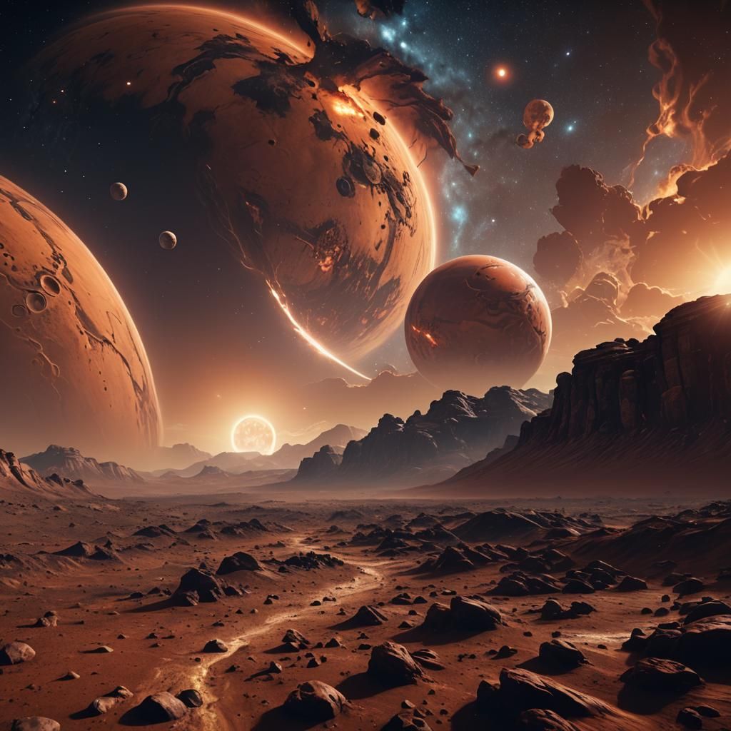 Mars Approaches Venus: Epic 3D Game Cinematic