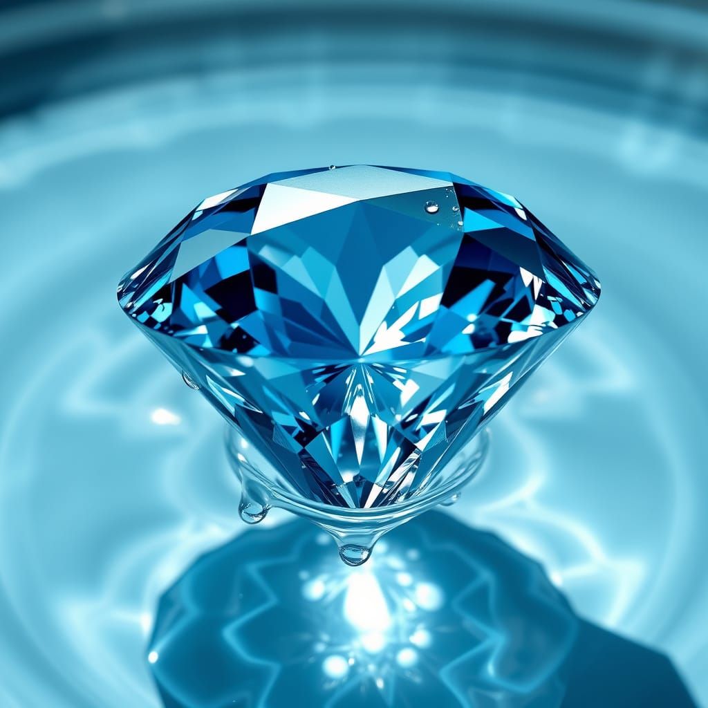 A Brilliant Blue Diamond in Crystal Clear Water