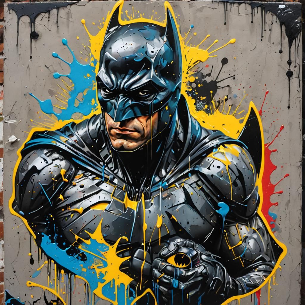 Batman Graffiti Art in Polychromatic Colors