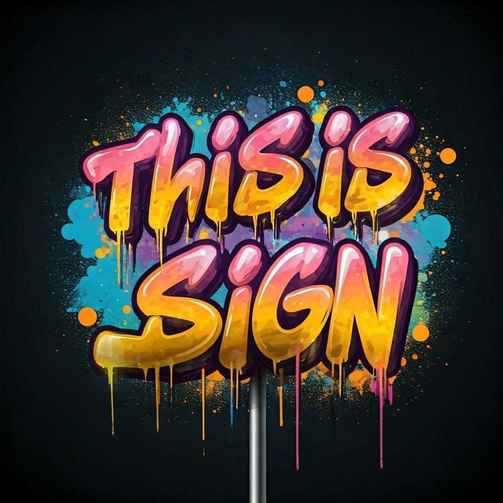 Graffiti Street Sign in Polychromatic Acrylics