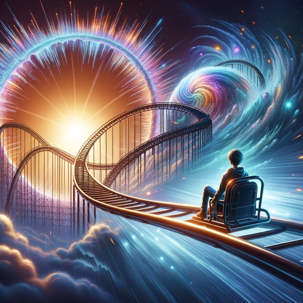 Youthful Optimism on a Thrilling Roller Coaster Ride