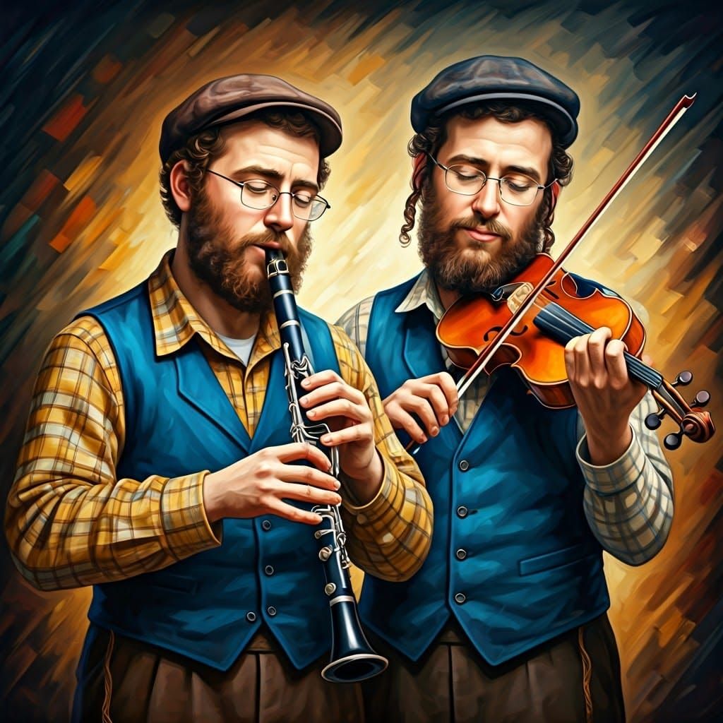 Hasidic Musicians in Traditional Attire