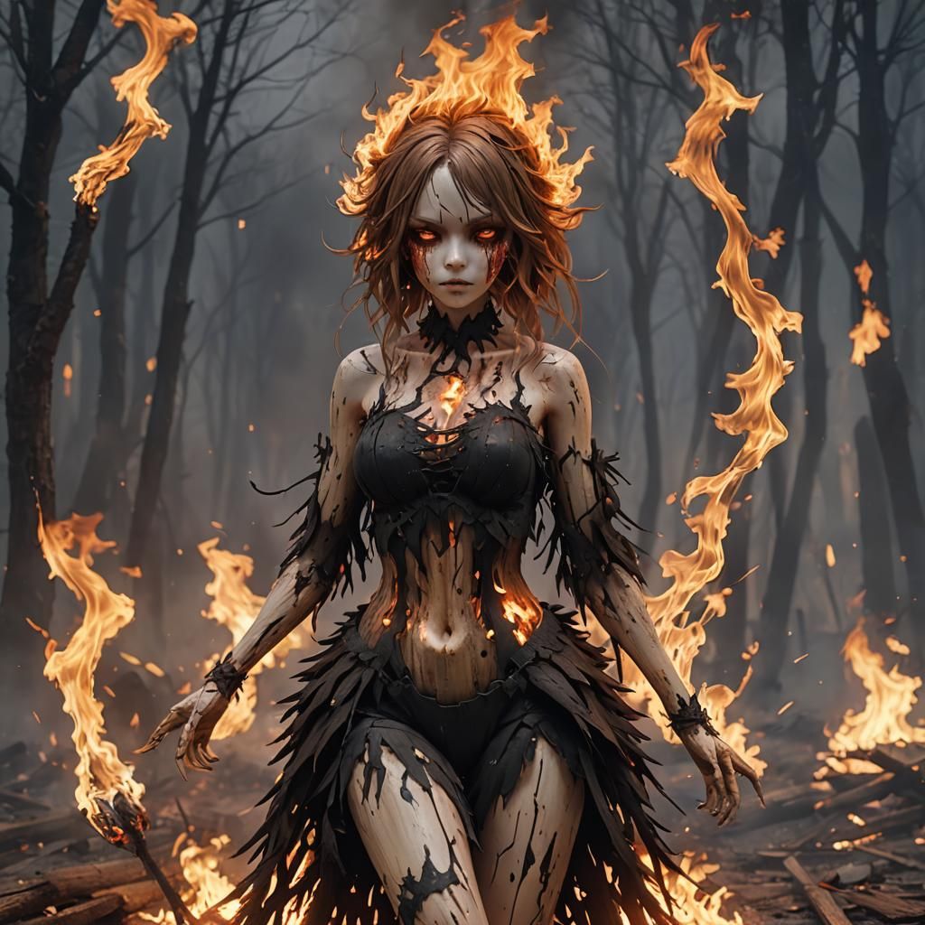Burning Doll: A Macabre 3D Anime Art