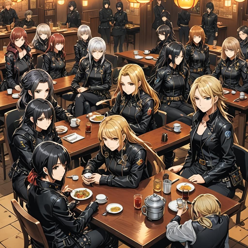 Anime Key Visual: Female Warriors at Supper
