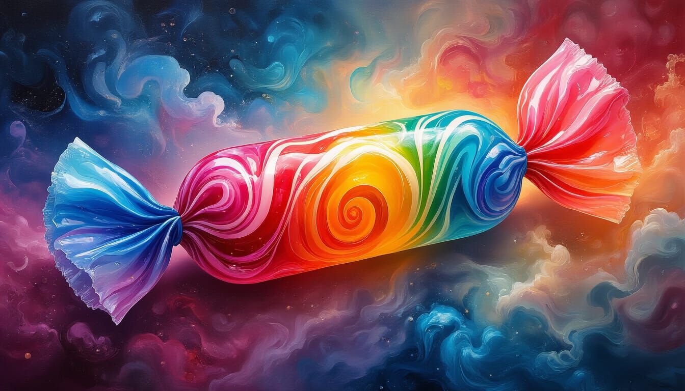 Psychedelic Candy Glows with Ethereal Luminescence