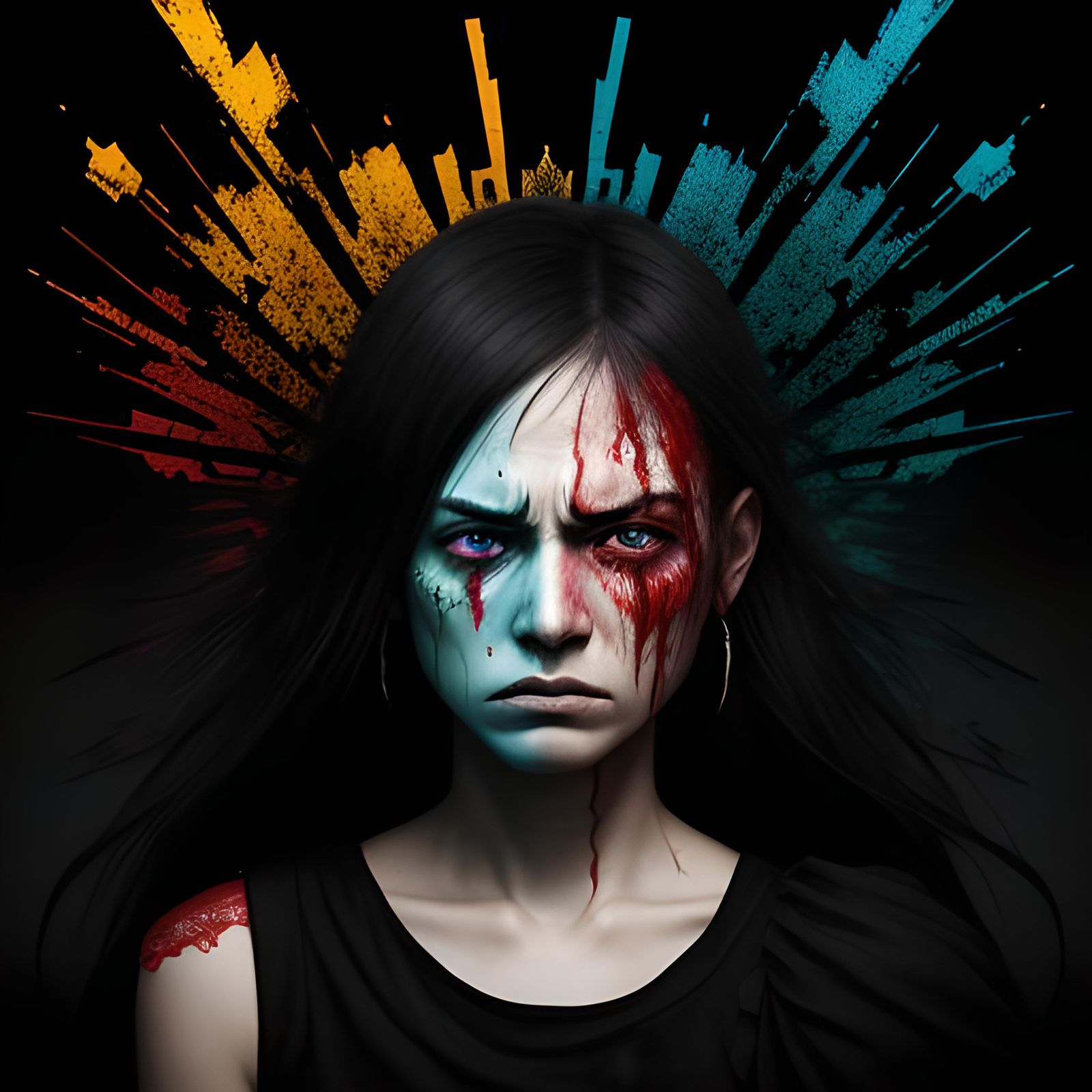 Fractured Psyche in a Frenzied Colour Explosion