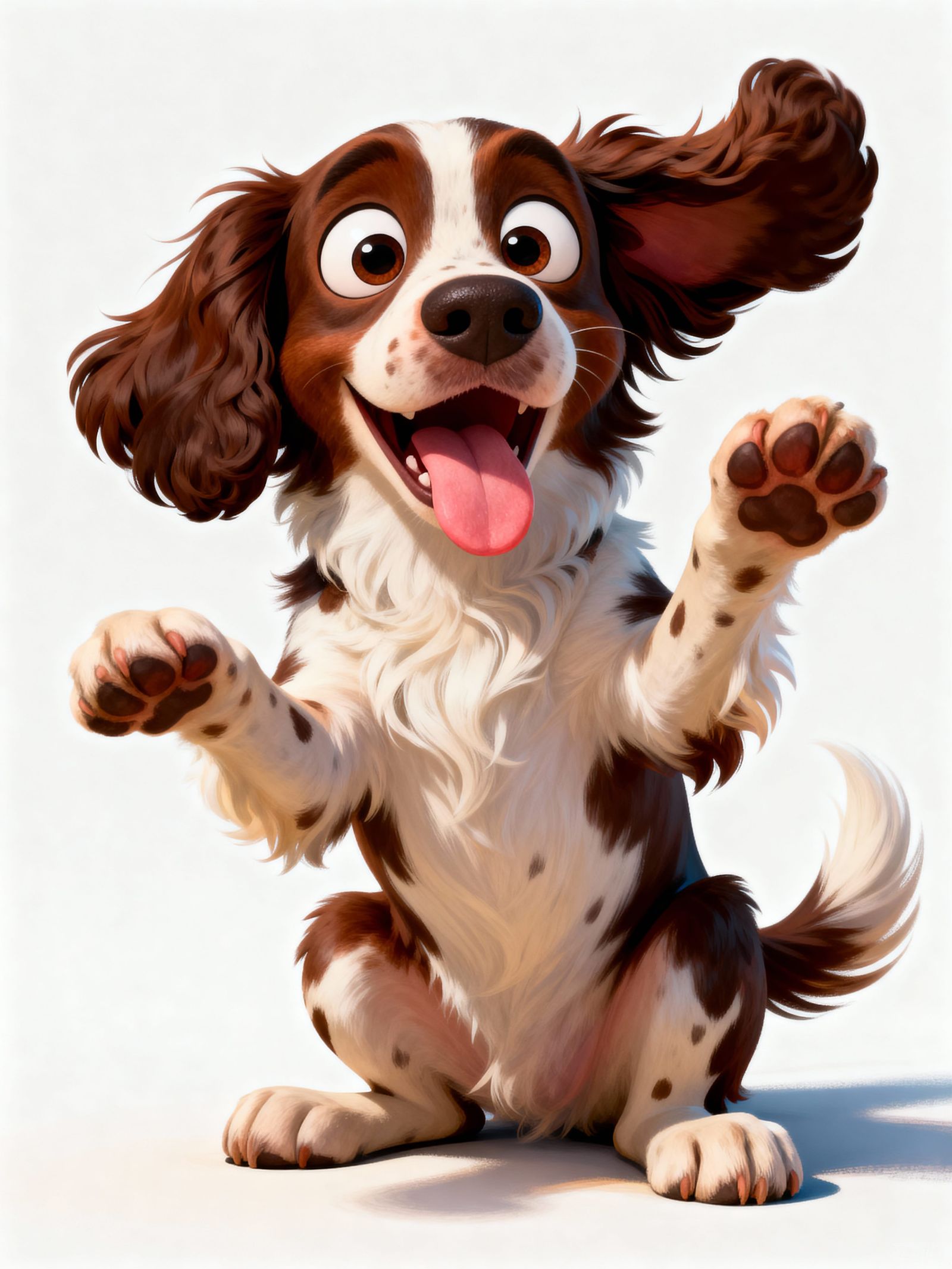 Crazy Welsh Springer Spaniel in 2D Cartoon Art Style