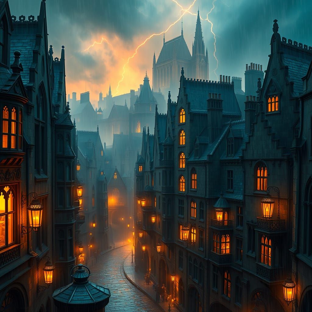 Ethereal Edinburgh Cityscape at Dusk