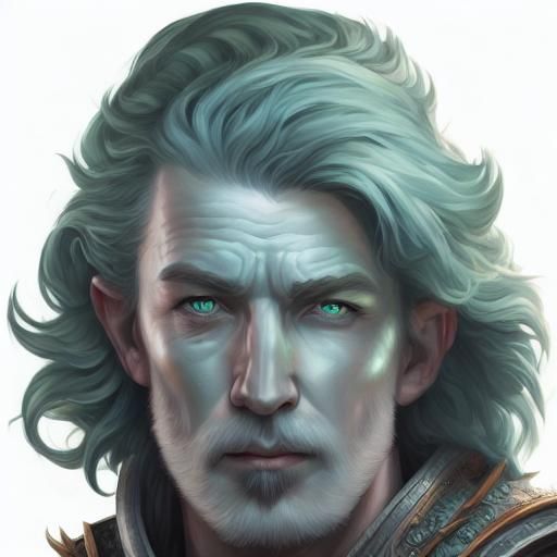 Jovial Triton Stone Cutter in Dungeons and Dragons Style