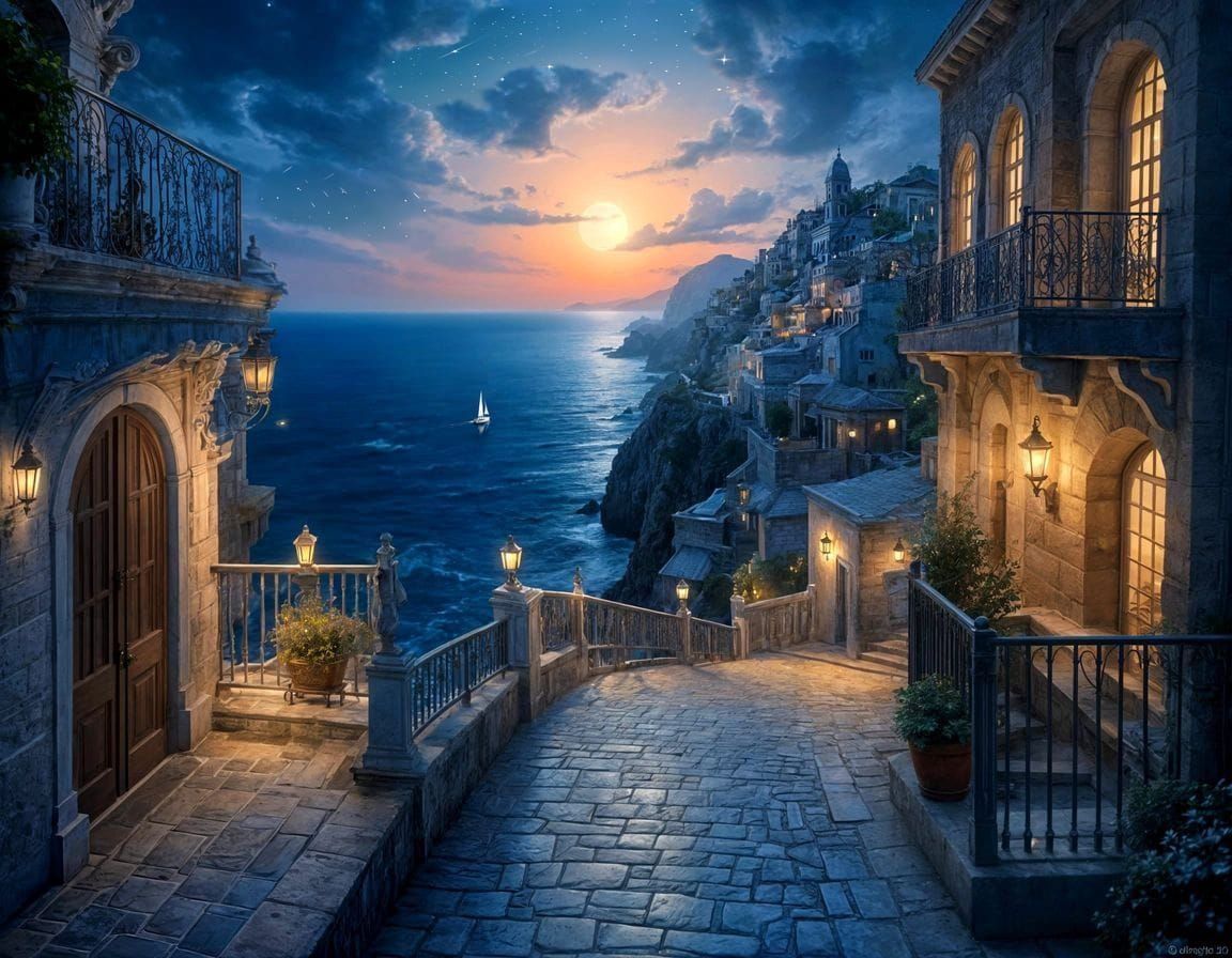 Starry Night Sky with Shining Stars