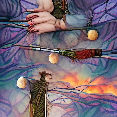 Three of Wands Tarot Card Illustration