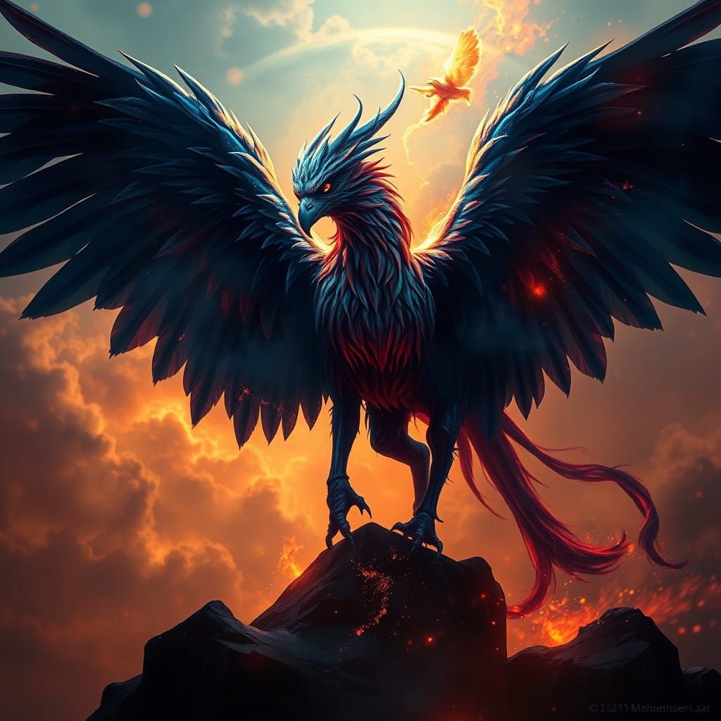 Spectral Gryphon in Surreal Dreamscape as Splash Art