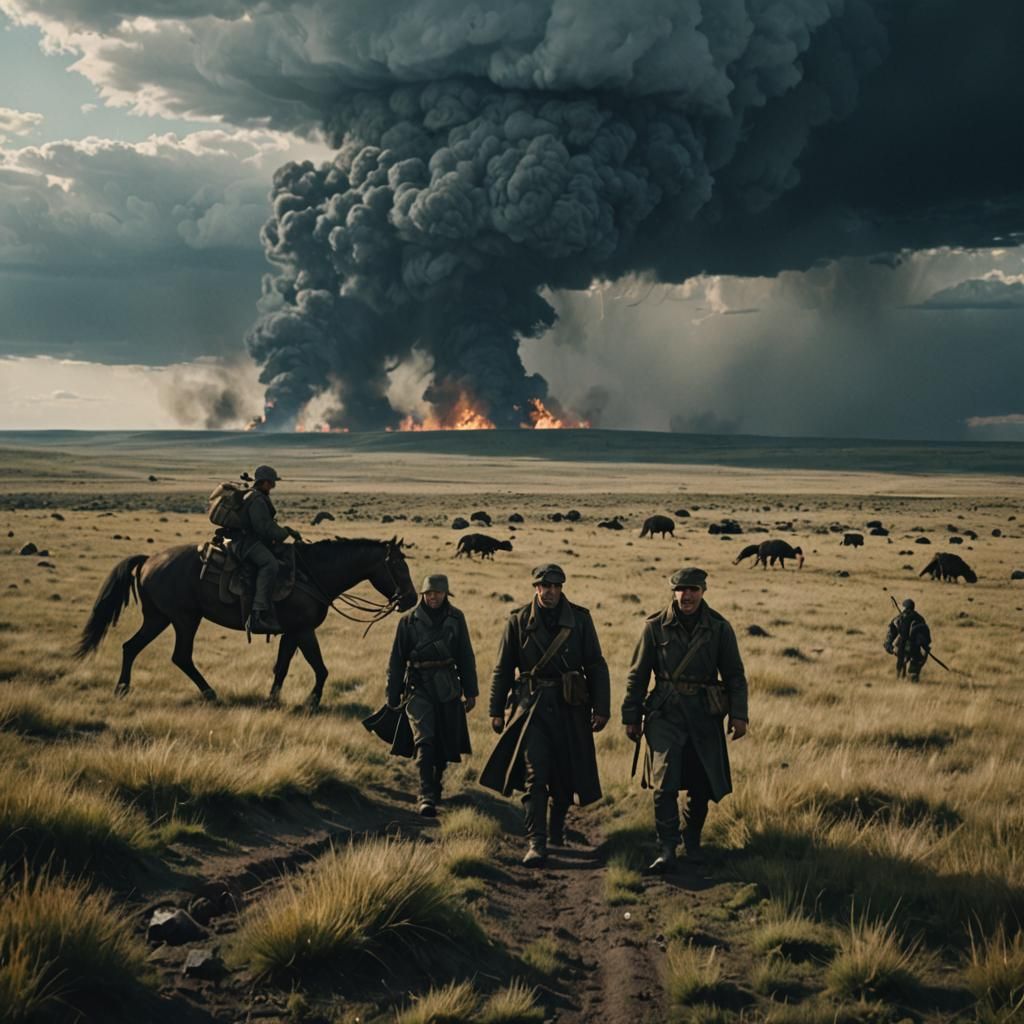 The Russian steppes sinister by Greg Rutkowski Cinematic fil...